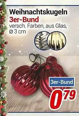 CENTERSHOP Weihnachtskugeln 3er-bund Angebot