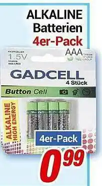 CENTERSHOP Alkaline Batterien 4er-pack Angebot