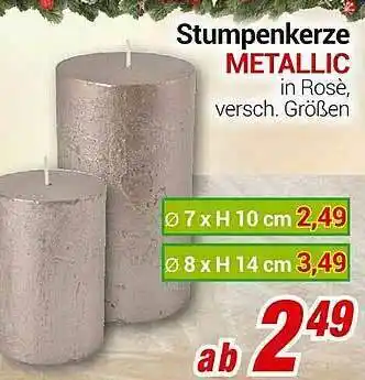 CENTERSHOP Stumpenkerze Metallic Angebot