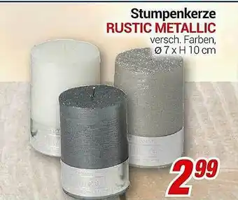 CENTERSHOP Stumpenkerze Rustic Metallic Angebot