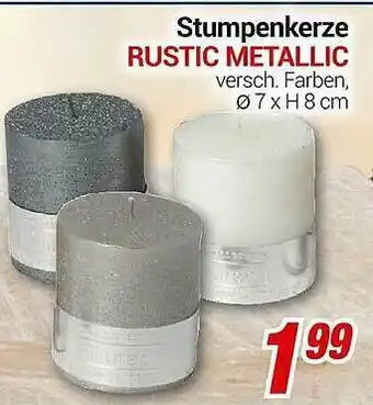 CENTERSHOP Stumpenkerze Rustic Metallic Angebot