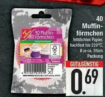 E-Center Gut & Günstig 40 Muffin Förmchen Angebot