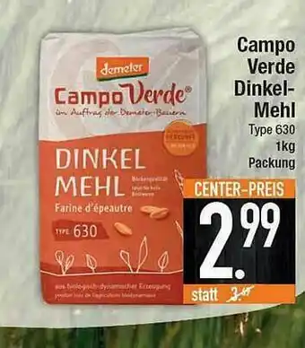 E-Center Demeter Campo Verde Dinkel Mehl Angebot