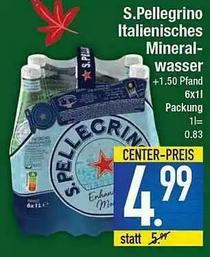 E-Center S.pellegrino Italienisches Mineralwasser Angebot