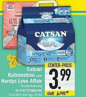 E-Center Catsan Katzenstreu Oder Hardys Love Affair Angebot