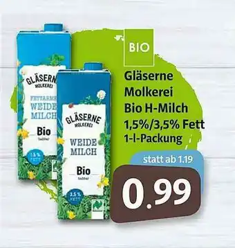 Markant Markt Gläserne Molkerei Bio H-milch Angebot