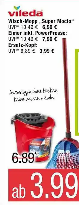 Marktkauf Vileda Wisch-mopp Super Mocio, Eimer Inkl. Powerpresse Oder Ersatz-kopf Angebot