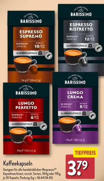 Aldi Nord BARISSIMO Kaffeekapseln Angebot