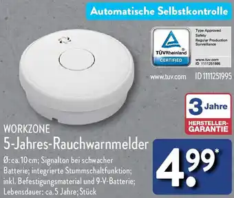 Aldi Nord WORKZONE 5-Jahres-Rauchwarnmelder Angebot