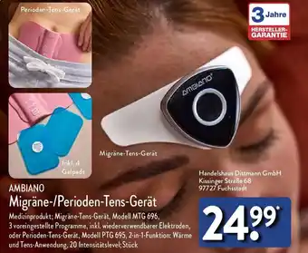 Aldi Nord AMBIANO Migräne/Perioden-Tens-Gerät Angebot