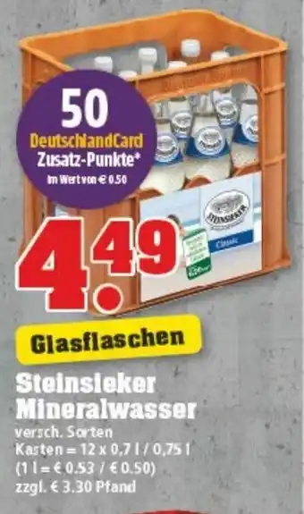 trinkgut Steinsieker Mineralwasser 12x0,7/0,75L Angebot