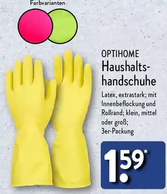 Aldi Nord OPTIHOME Haushaltshandschuhe Angebot