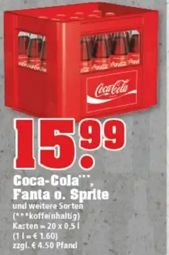 trinkgut Coca Cola , Fanta, oder Sprite 20x0,5L Angebot