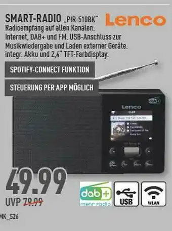 Marktkauf Lenco Smart-radio Pir-510bk Angebot