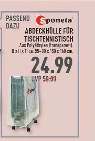 Marktkauf Sponeta Abdeckhülle Für Tischtennistisch Angebot