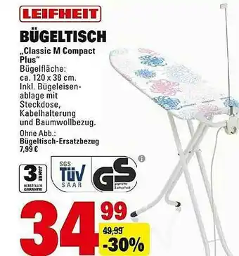 Marktkauf Leifheit Bügeltisch „classic M Compact Plus” Angebot