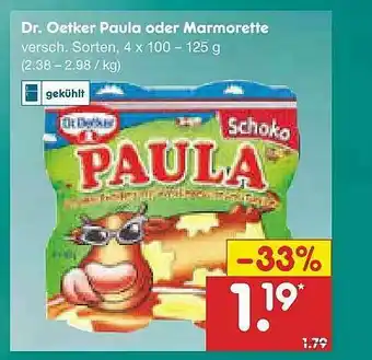 Netto Marken-Discount Dr Oetker Paula Oder Marmorette Angebot