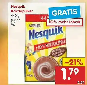 Netto Marken-Discount Nesquik Kakaopulver Angebot