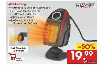 Netto Marken-Discount Mini-heizung Maxxmee Angebot