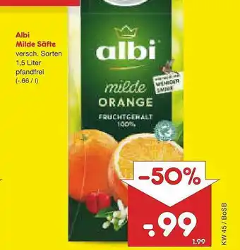 Netto Marken-Discount Albi Milde Säfte Angebot