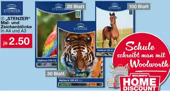 Woolworth STENZER Mal und Zeichenblöcke Angebot