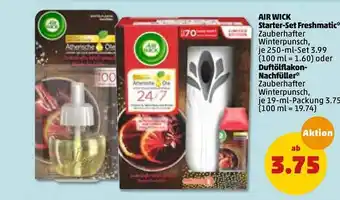 PENNY Airwick Starter Set Freshmatic Oder Duftölflakon Nachfüller Angebot