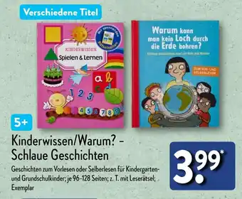 Aldi Nord Kinderwissen/Warum? - Schlaue Geschichten Angebot