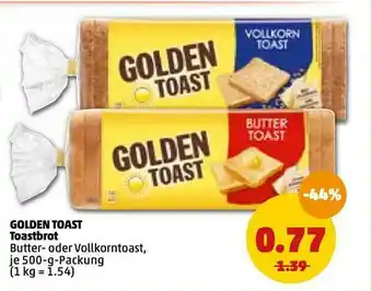 PENNY Golden Toast Toastbrot Angebot