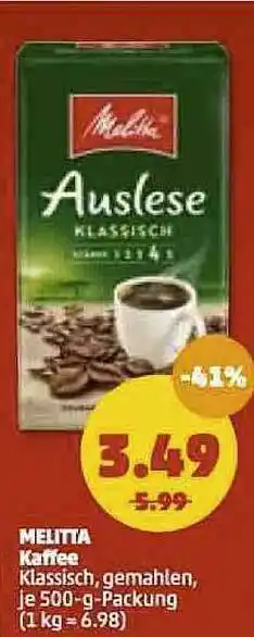 PENNY Melita Kaffee Angebot