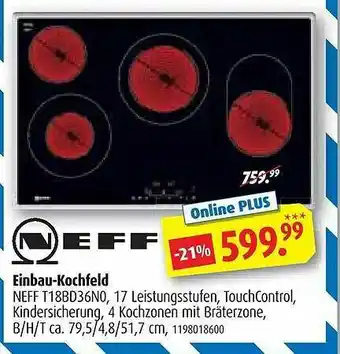 ROLLER Neff Einbau-kochfeld Angebot