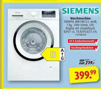 ROLLER Siemens Waschmachine Angebot