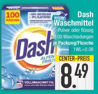 E-Center Dash Waschmittel Pulver oder flüssig Angebot