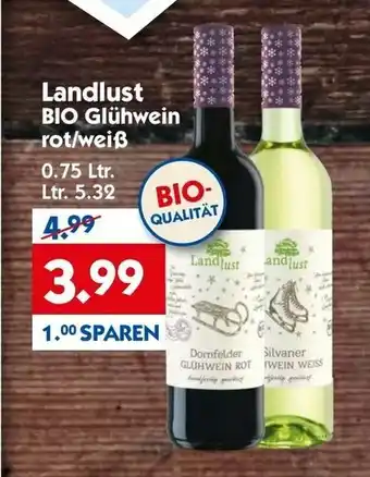 Hol'ab Getränkemarkt Landlust Bio Gluhwein rot/weib Angebot