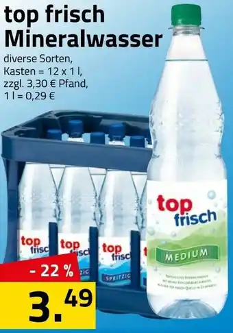 Logo Getränkemarkt Top Frisch Mineralwasser 12x1L Angebot