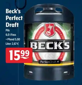 Getränke Hoffmann Beck's Perfect Draft Pils 6L Angebot