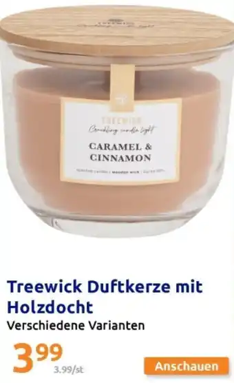 Action Treewick Duftkerze mit Holzdocht Angebot