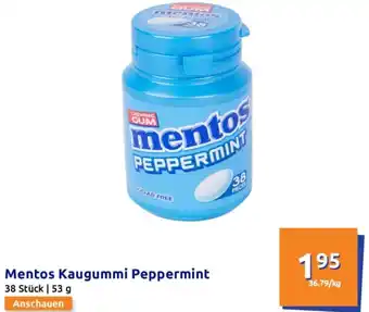 Action Mentos Kaugummi Peppermint Angebot