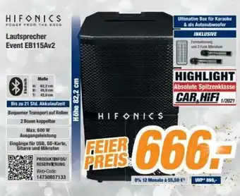 Expert Hifonics Lautsprecher Event EB115Av2 Angebot