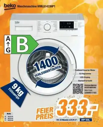 Expert Beko Waschmaschine WML91433NP1 Angebot