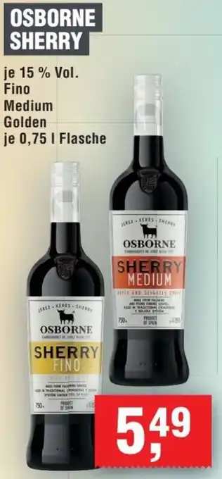 Handelshof Osborne sherry 0,75 L Flasche Angebot