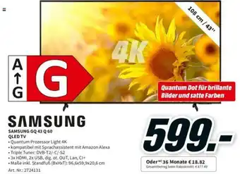 MediaMarkt Samsung GQ 43 Q 60 QLED TV Angebot