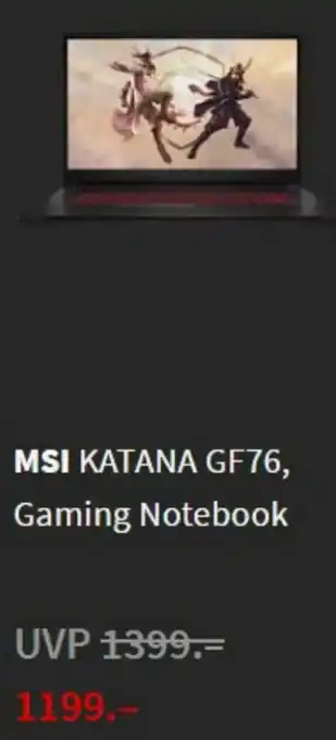 MediaMarkt MSI Katana GF76, Gaming Notebook Angebot