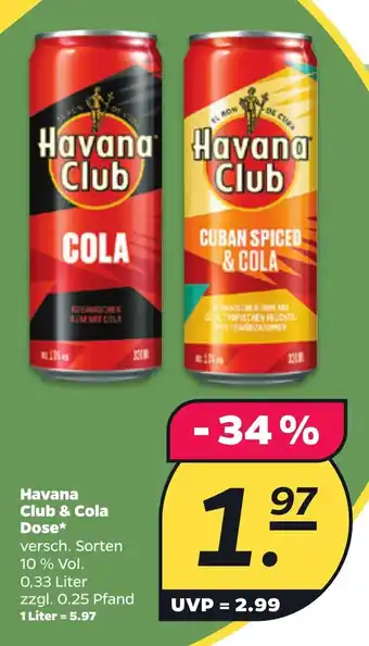 NETTO Havana Club & Cola 10 % Vol. 0,33 Liter Angebot