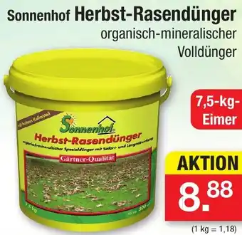 Zimmermann Sonnenhof Herbst-Rasendünger 7,5 kg Eimer Angebot