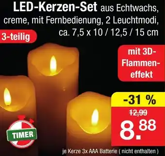 Zimmermann LED-Kerzen-Set 3-teilig Angebot