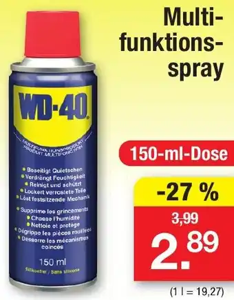 Zimmermann WD-40 Multifunktionsspray 150 ml Dose Angebot