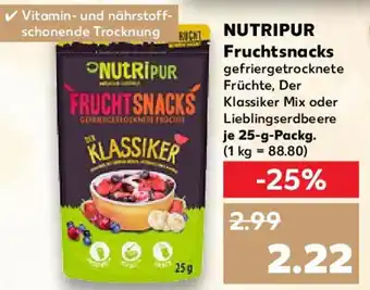 Kaufland NUTRIPUR Fruchtsnacks 25 g Packg. Angebot