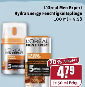 REWE L'Oreal Men Expert Hydra Energy Feuchtigkeitspflege 50ml Angebot