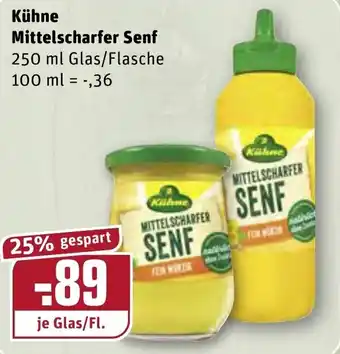 REWE Kühne Mittelscharfer Senf 250ml Angebot