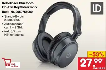 Netto Marken-Discount Kabelloser Bluetooth On-Ear Kopfhörer Park Angebot